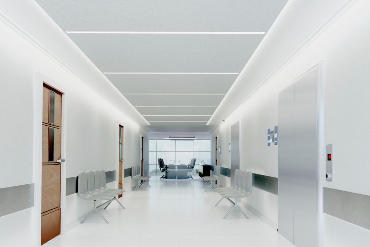 Gypsum board being used for hostpitals